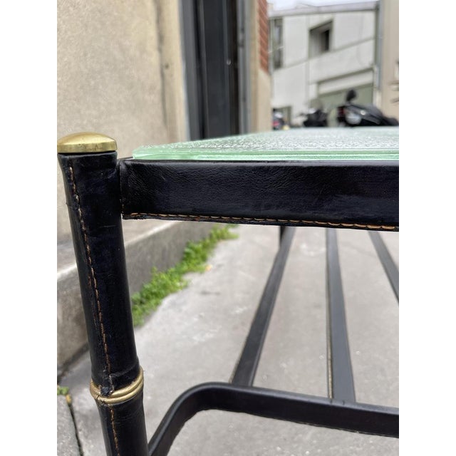 Stitched Leather Cocktail Table by Jacques Adnet, 1950s For Sale - Image 12 of 16