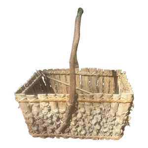 Vintage North Carolina Hand Made Twig Foraging Basket