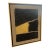 Gold and Carbon Painting on Spanish Linen Minimalist Painting, Framed Center Mixed Gold For Sale