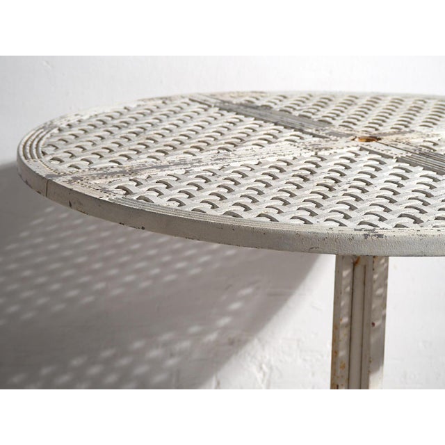 Antique White Round Outdoor Table, 1930s For Sale - Image 4 of 13