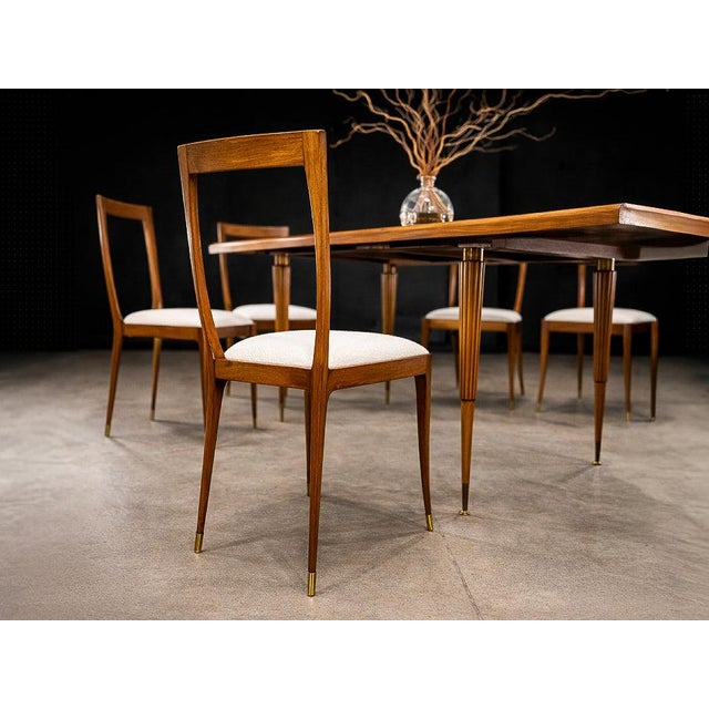 Set of Six Sculptural Dining Chairs in Caviuna & Bouclé by Giuseppe Scapinelli, Brazil, 1950s For Sale - Image 13 of 16