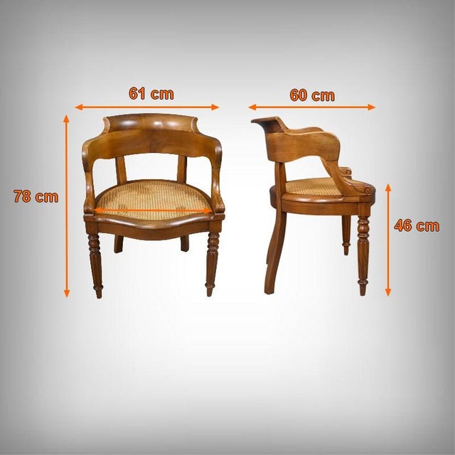 Louis Philippe Walnut Office Chair, Early 19th Century For Sale - Image 14 of 16