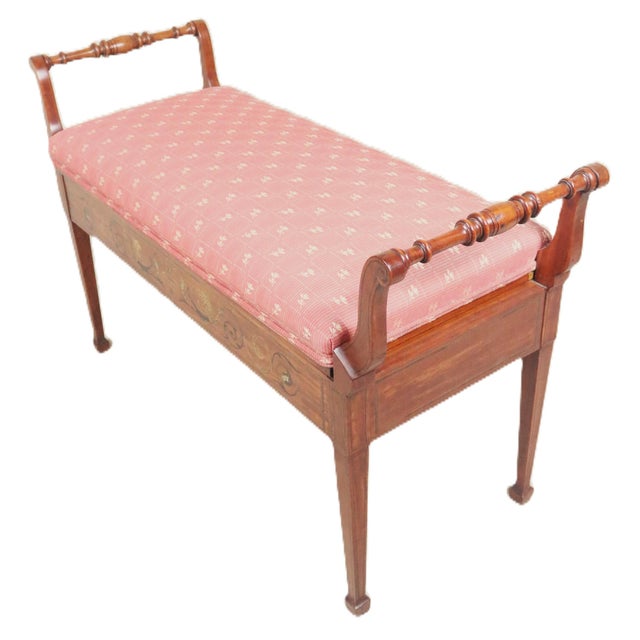 Edwardian Period English Duet Bench For Sale - Image 10 of 12