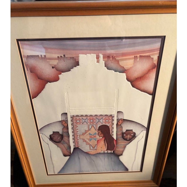 1980s Amado Maurilio PeñaJr. Southwestern Artwork - Framed For Sale - Image 4 of 5