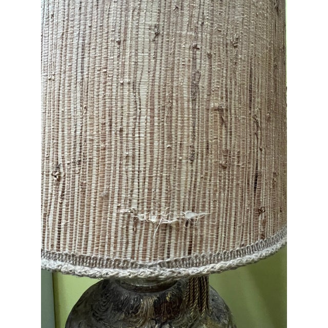 Mid Century Concrete Lamp With Shade For Sale - Image 11 of 12
