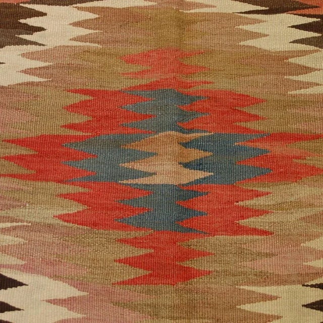 Mid 19th Century Early 20th Century Persian Kilim Runner For Sale - Image 5 of 6