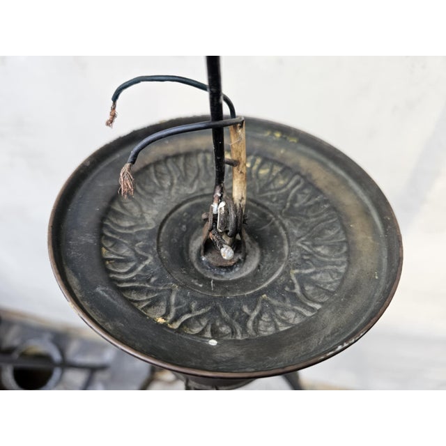 Brown Brass and Glass Pendant, 1890s For Sale - Image 8 of 9