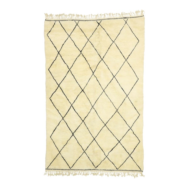 Organic Modern Beni Ourain Moroccan Rug, 06'09 X 10'03 For Sale