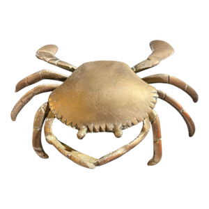 Vintage Brass Crab Ashtray Trinket Box