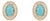 Vintage-Style 2.42ct Turquoise Cabochon Diamond Stud Earrings in 14k Yellow Gold- A Pair For Sale