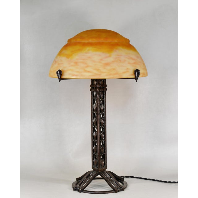 Art Deco Large French Art Deco Table Lamp by Raymond Subes & Daum 1920s France For Sale - Image 3 of 18