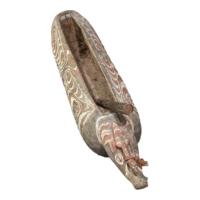 20th Century New Guinea Wood Drum With Drumstick For Sale