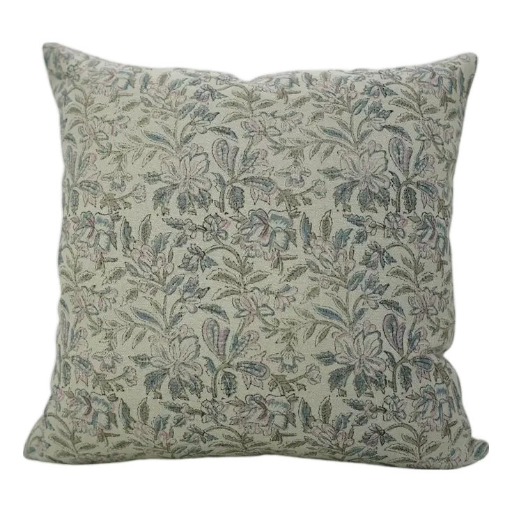 Indian Print Water Replicant Cushion Cover 26x26 Inch Cotton Linen- Qudrat
