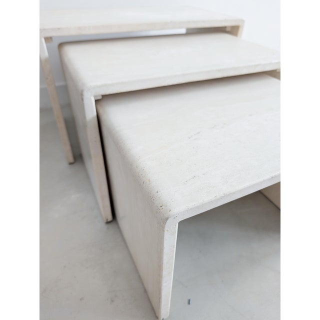 Travertine Nesting Tables, 1980s, Set of 3 For Sale - Image 6 of 8