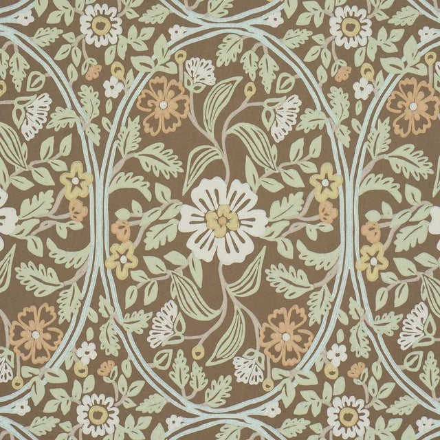 Schumacher Garden Guild Wallpaper In Sage | Chairish