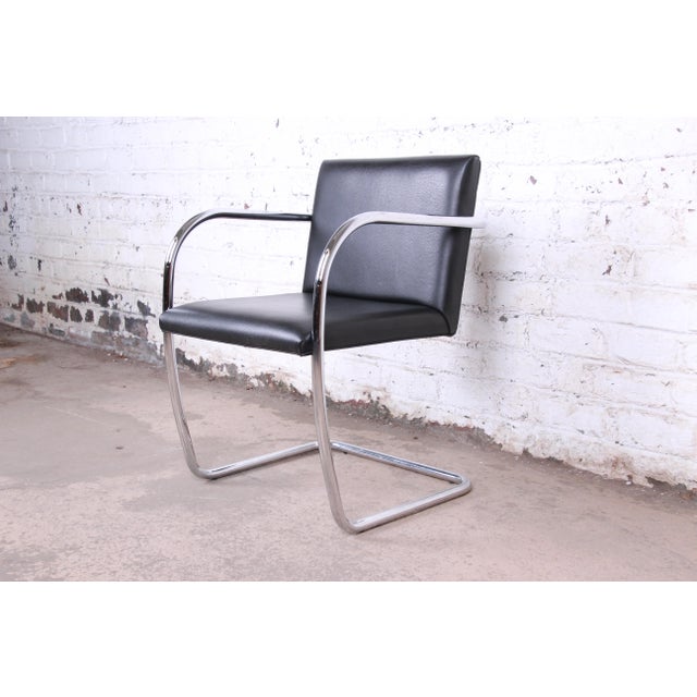 Van Der Spek Leather Black Mies Van  Der  Rohe Black  Leather  and Chrome Brno Chair 