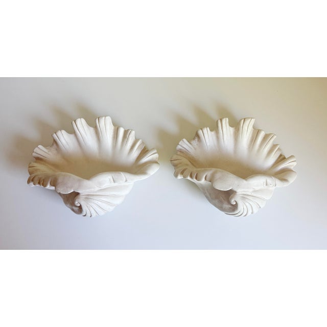 Serge Roche Style Clam Shell Wall Pockets - A Pair For Sale - Image 10 of 13
