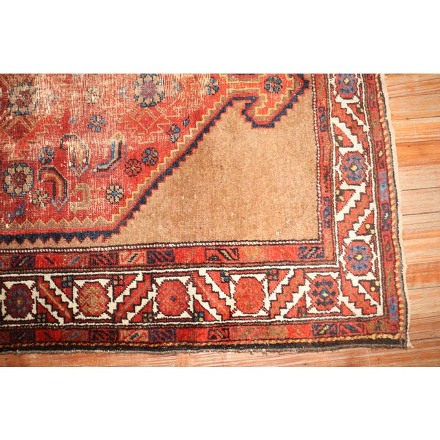 Textile Antique Zabihi Collection Persian Tribal Serab Worn Rug - 4'1" x 6'7" For Sale - Image 7 of 12
