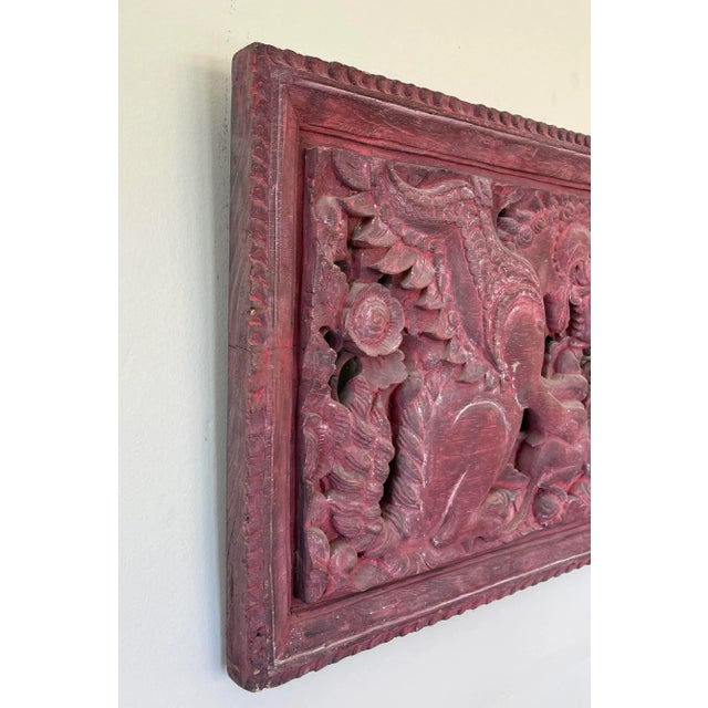 Antique Indonesian Carved Teak Panel For Sale - Image 11 of 13