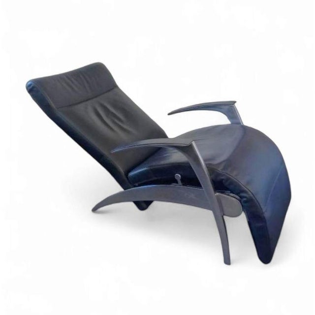 Black David Lounger in Black Leather from Interprofil For Sale - Image 8 of 9