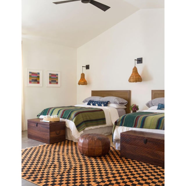 Mid-Century Modern 1960s Checkered Moroccan Rug - 7.4 X 5.6 Ft For Sale - Image 3 of 8