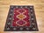 Textile Vintage Persian Tribal Square Rug, Hand-Knotted Wool, Geometric Medallions Pattern, 4x4, Red & Blue For Sale - Image 7 of 15
