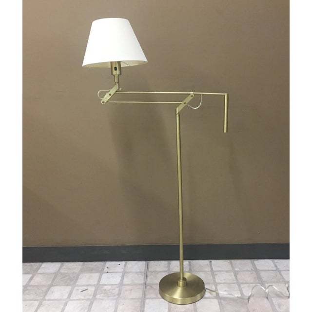 Chapman Articulated Matte Brass Reading Floor Lamp For Sale In New York - Image 6 of 6