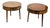 Italian Round Side Tables with Radial Drawers, 1950s, Set of 2 For Sale