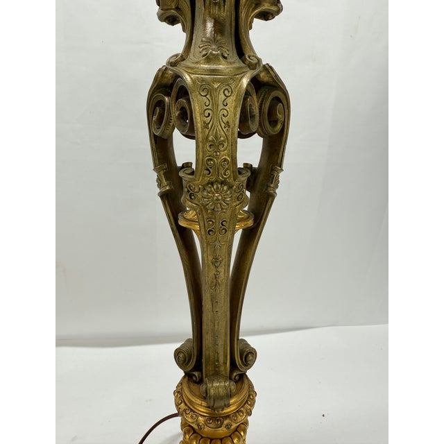 Neoclassical Neoclassical Parcel-Gilt and Patinated Bronze Tripod Zoomorphic Lamps C. 1900 Attributed to Edward F. Caldwell & Co. For Sale - Image 3 of 17