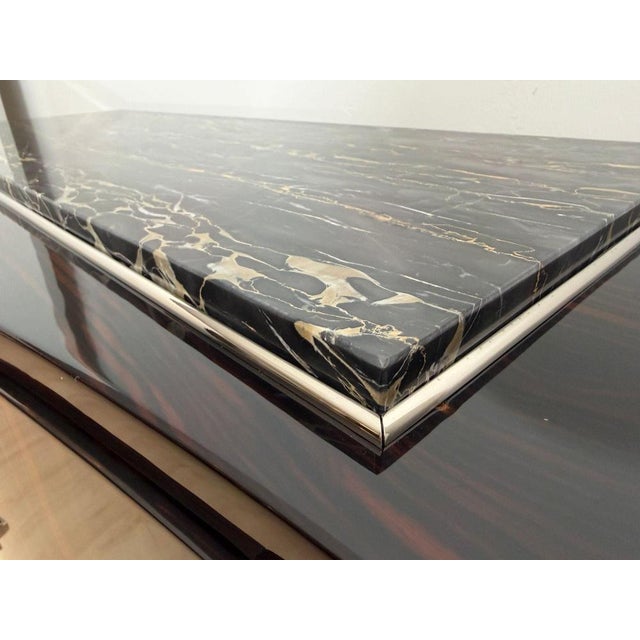 Art Deco Sideboard in Macassar, Marble & Chrome, France, 1930 For Sale - Image 16 of 18