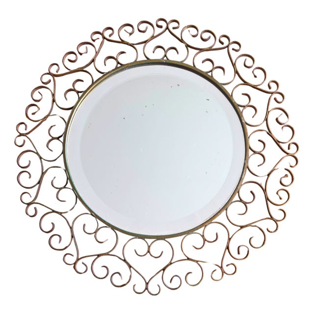 Mid-Century French Riviera Wrought Iron Mirror from Chaty Vallauris, France, 1960s For Sale