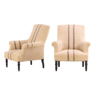 Pair of French Napoleon III Library Chairs, C. 1860 For Sale
