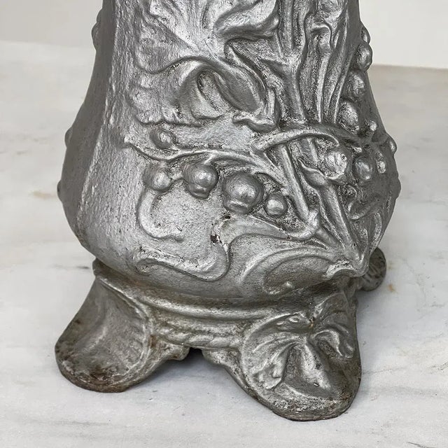 Pair Art Nouveau Cast Iron Painted Jardinieres ~ Urns For Sale In Dallas - Image 6 of 13