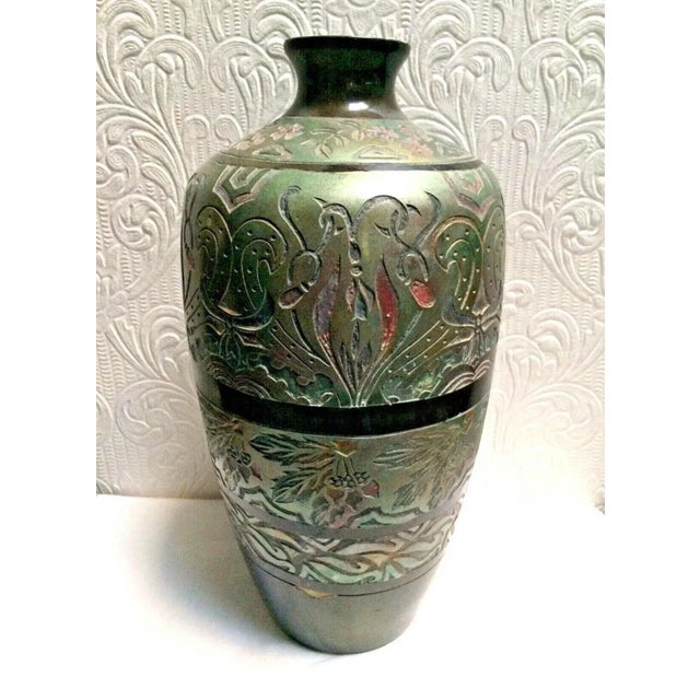 Art Nouveau Antique Early 1900's Handmade Art Nouveau Studio Art Pottery Large Vase For Sale - Image 3 of 12