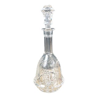 1930s Crystal Decanter With Grapes For Sale