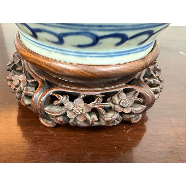 Chinoiserie Porcelain Ginger Jar Table Lamp Vintage For Sale - Image 11 of 12