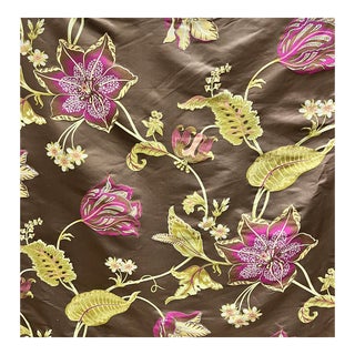 Silk Upholstery Fabric Large Scale Made in India 2 Yards For Sale