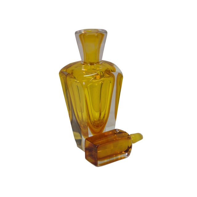 Mid-Century Modern Mid 20th Century Mid Century Modern Italian Murano Yellow Sommerso Glass Decanter Bottle Stopper For Sale - Image 3 of 18