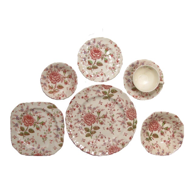 Vintage English Rose Chintz China Service Set of 75 Chairish