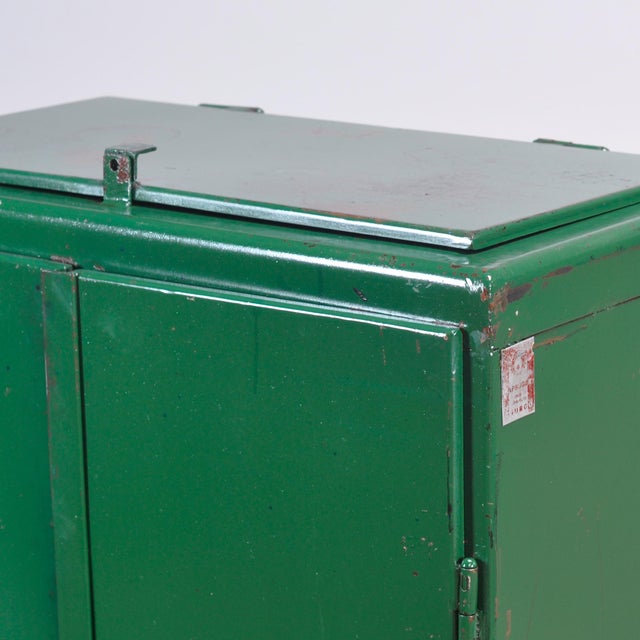 Green Industrial Iron Green Cabinet, 1970s For Sale - Image 8 of 16