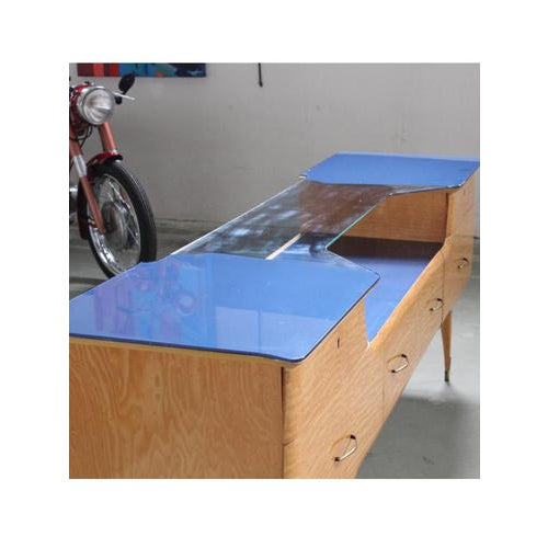 Glass Blue Sideboard, Italy, 1950s For Sale - Image 7 of 15