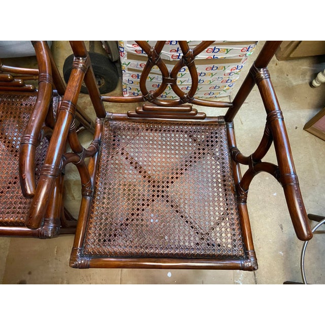 Wood McGuire Style Marson Carson Chinese Rattan Chippendale Chairs - a Pair For Sale - Image 7 of 9