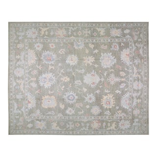 Turkish Oushak Hand Knotted Wool Rug, 10'x14'1" For Sale
