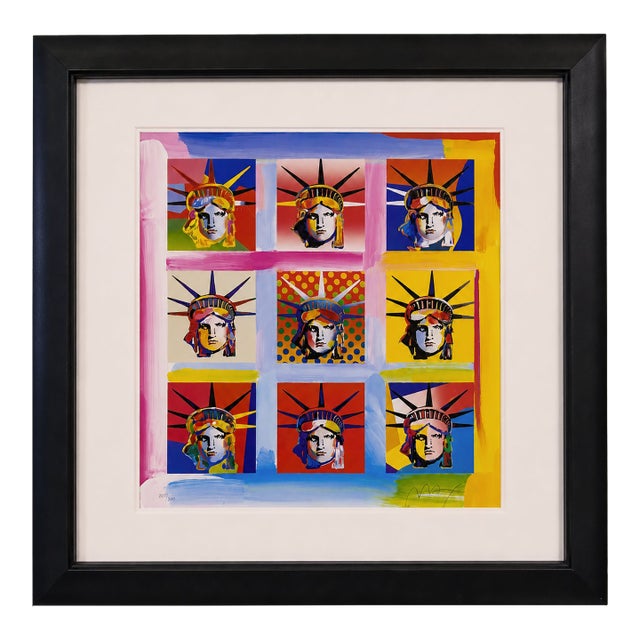 Peter Max “Nine Liberties” Signed Limited Edition Lithograph 201/300, Framed For Sale