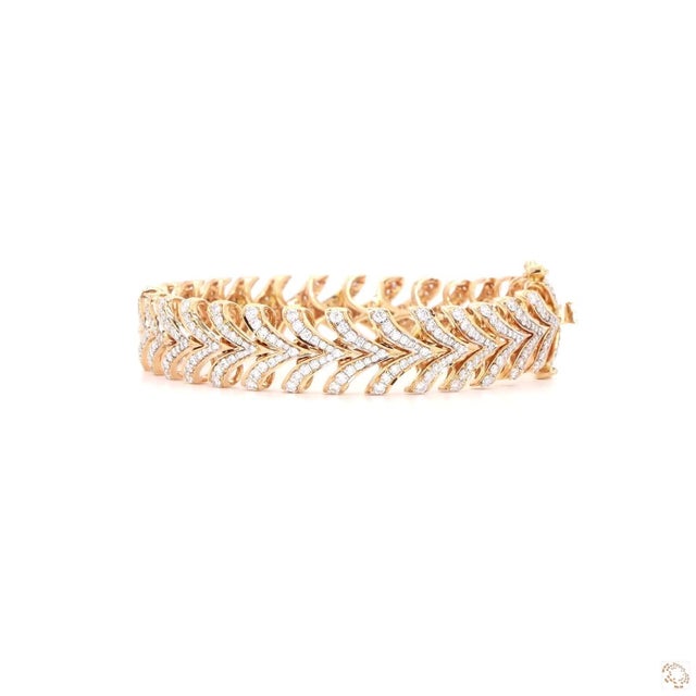 3.65 Carat Round Brilliant Cut Diamond Gold Bracelet For Sale - Image 4 of 9