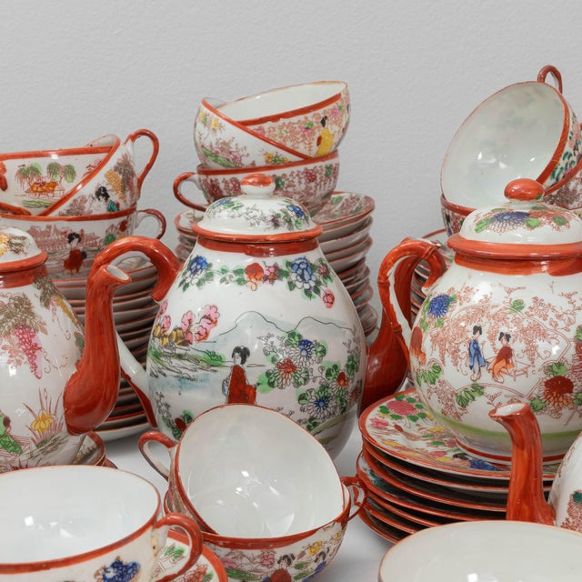 20th Century Japanese Large Collection of Japanese Hand-Painted Porcelain For Sale - Image 9 of 18