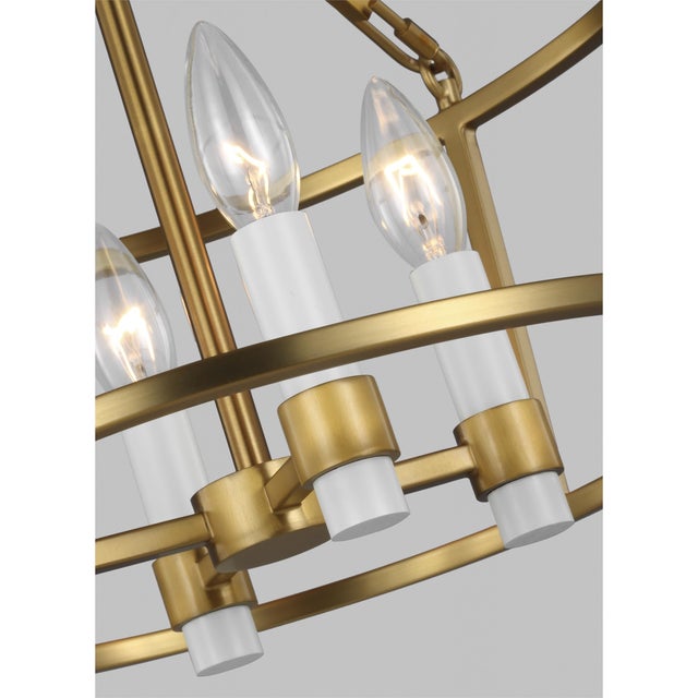 Chapman & Myers by Visual Comfort Studio Marston Semi-Flush Mount, Burnished Brass For Sale - Image 4 of 5