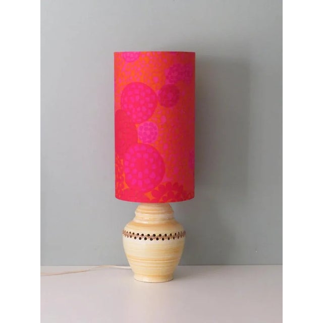 Mid-Century Ceramic Table Lamp with New Custom Lampshade For Sale - Image 9 of 9