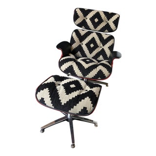 Plycraft Restyled - Swivel Lounge Chair and Ottoman For Sale