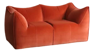 Le Bambole Sofa in Coral Velvet by Mario Bellini for B&B Italia, 1970s